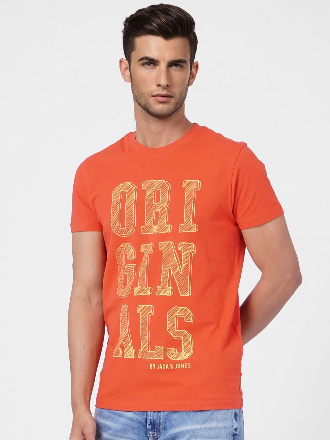 Red Graphic Print Crew Neck T-shirt