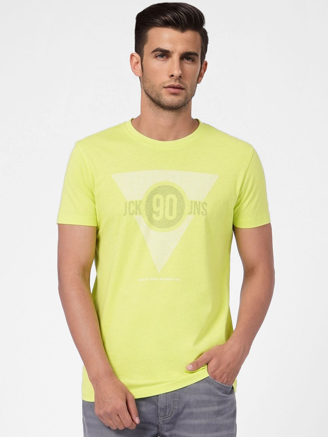 Lime Green Green Graphic Print T-shirt