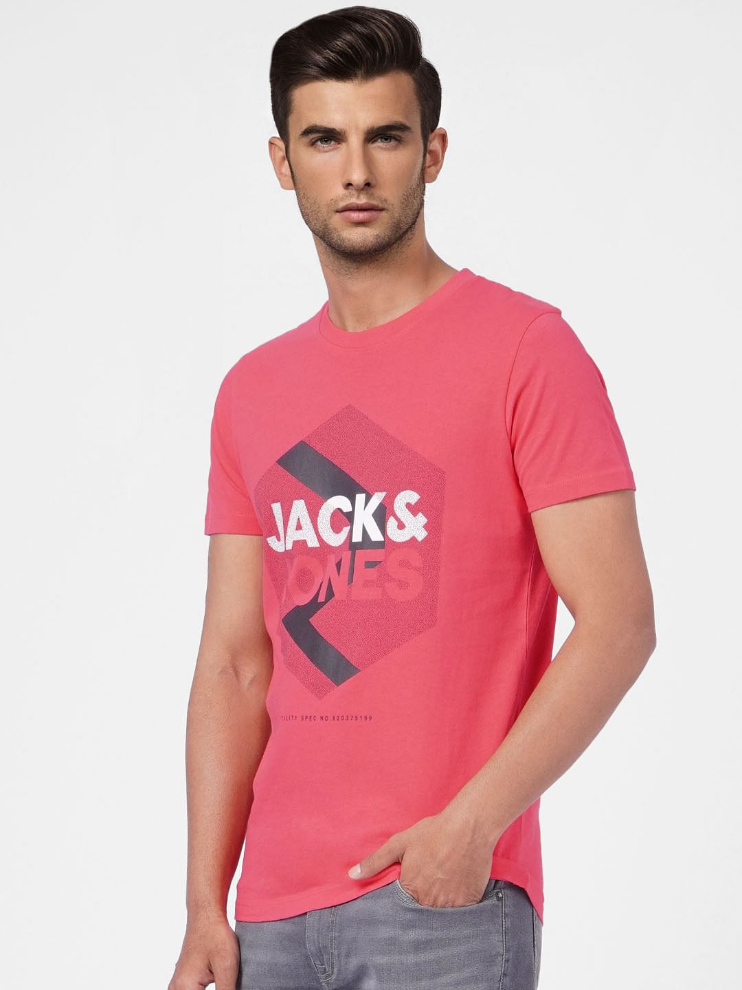 Pink Graphic Print Crew Neck T-shirt