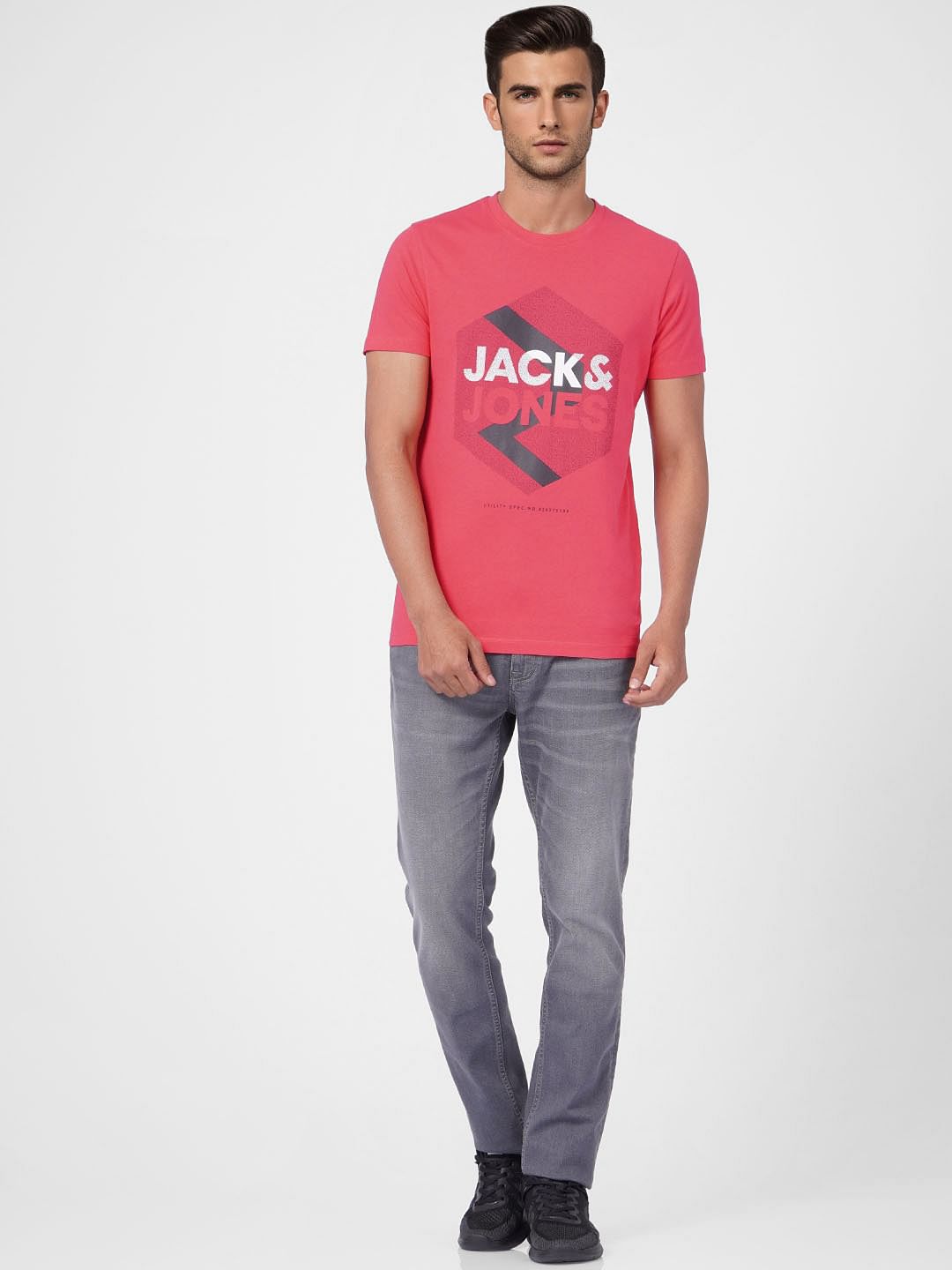 Pink Graphic Print Crew Neck T-shirt