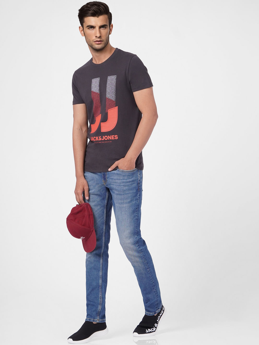 Black Graphic Print Crew Neck T-shirt