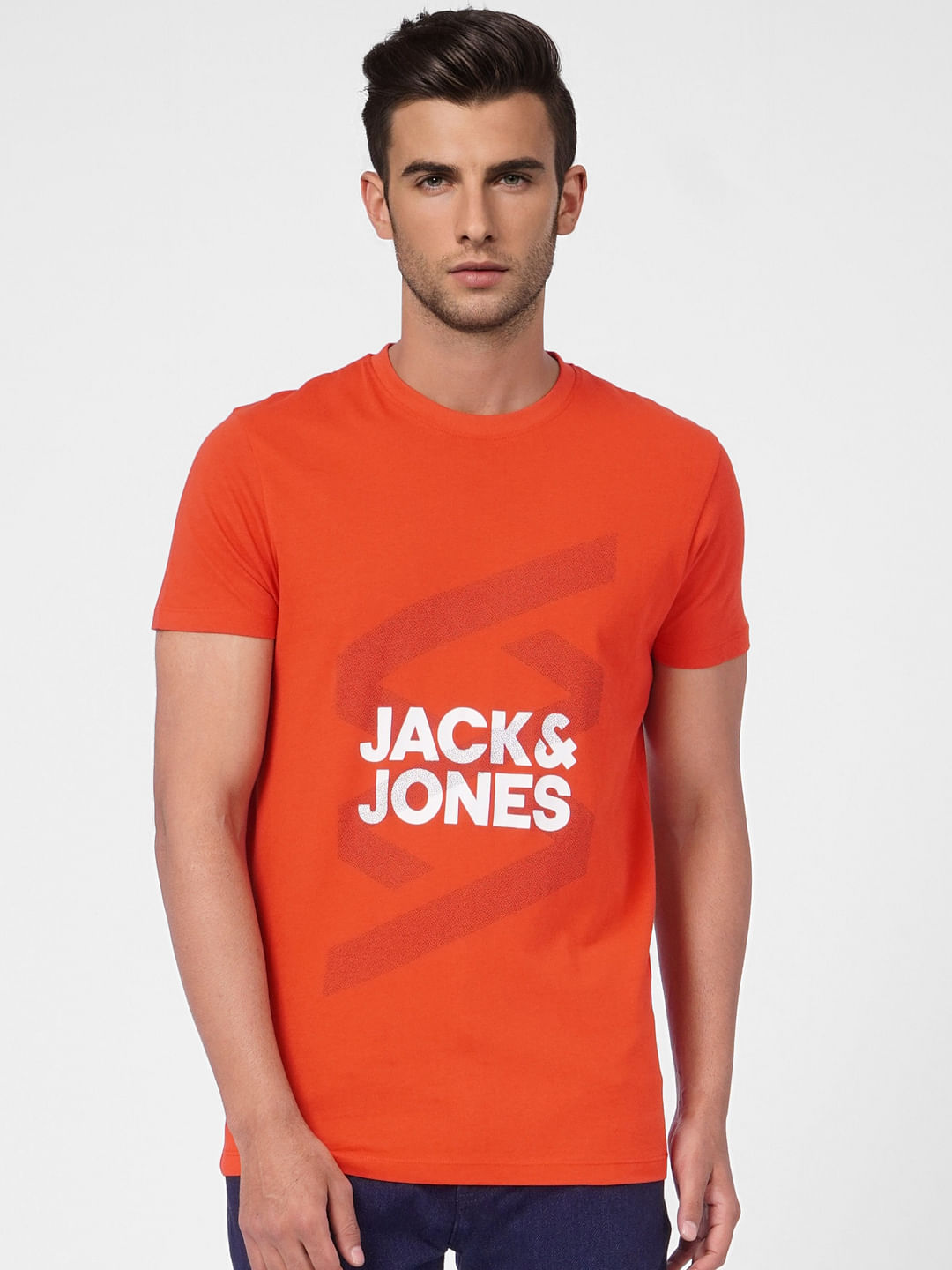 Red Graphic Print Crew Neck T-shirt