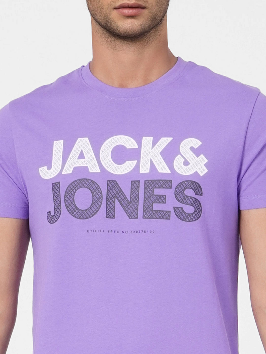 Purple Graphic Print Crew Neck T-shirt
