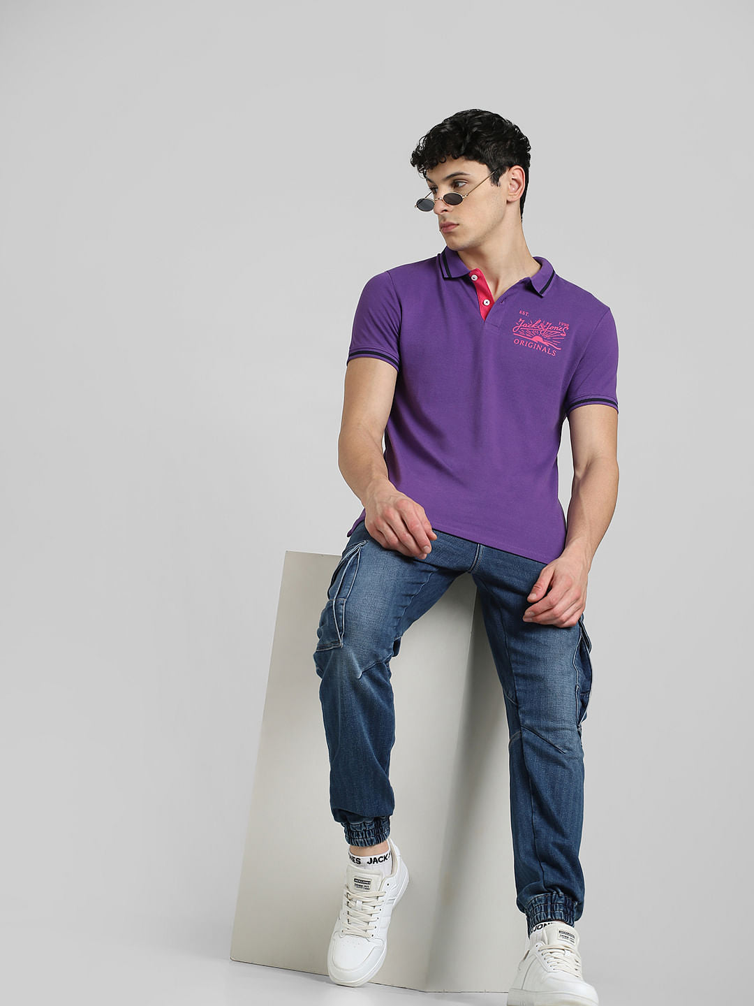Purple Polo Neck T-shirt