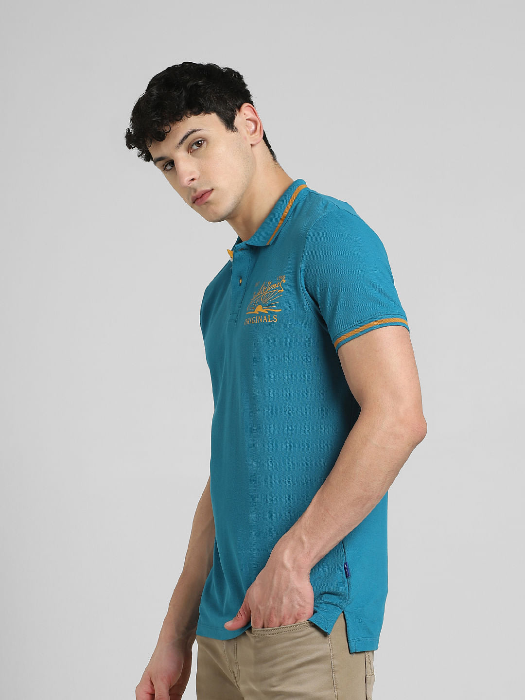 Blue Polo Neck T-shirt