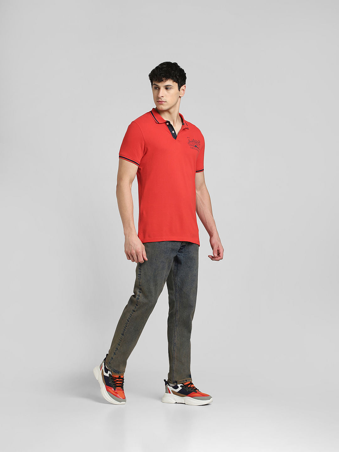 Red Polo Neck T-shirt
