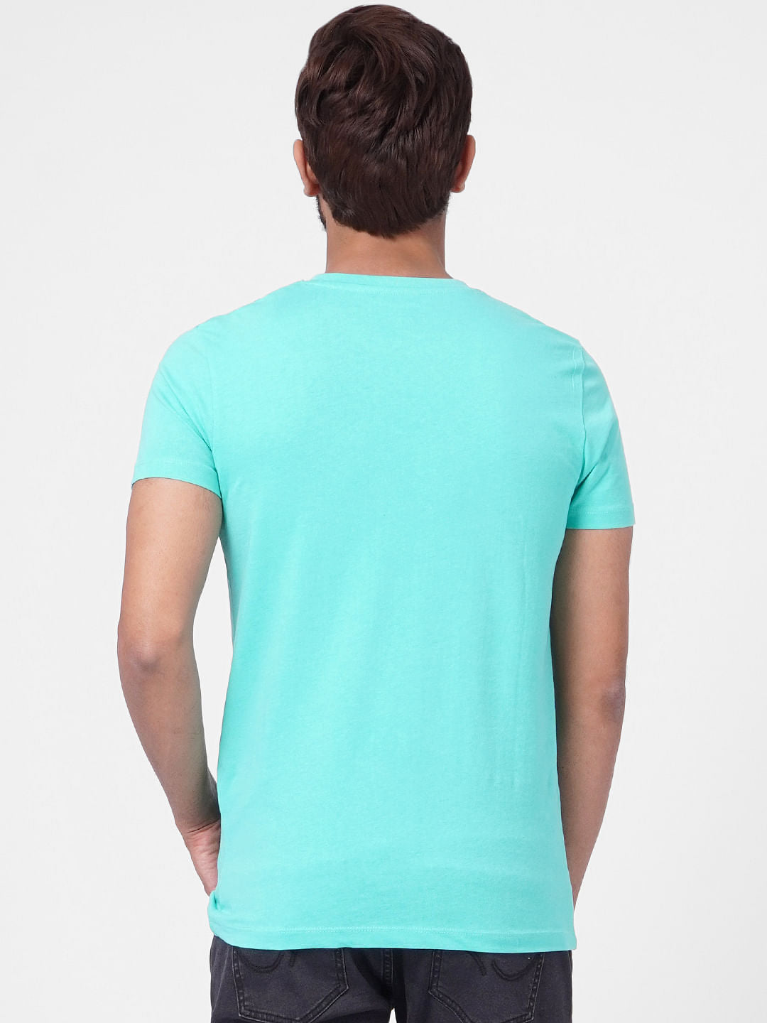 Blue Graphic Print Crew Neck T-shirt