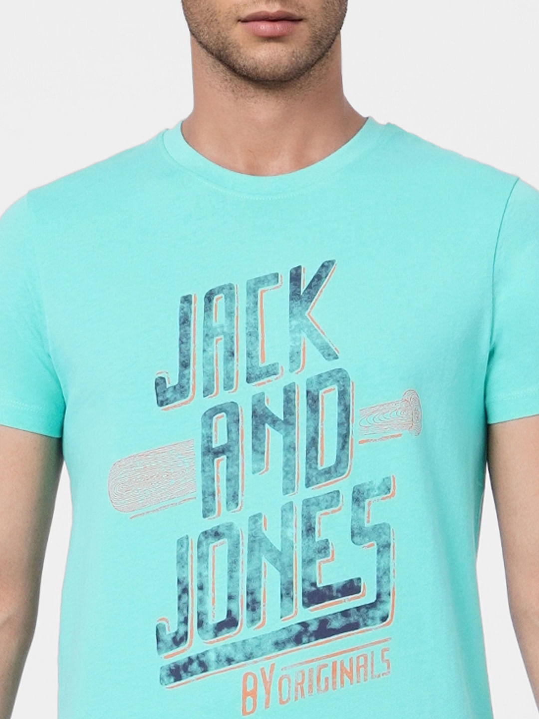 Blue Graphic Print Crew Neck T-shirt