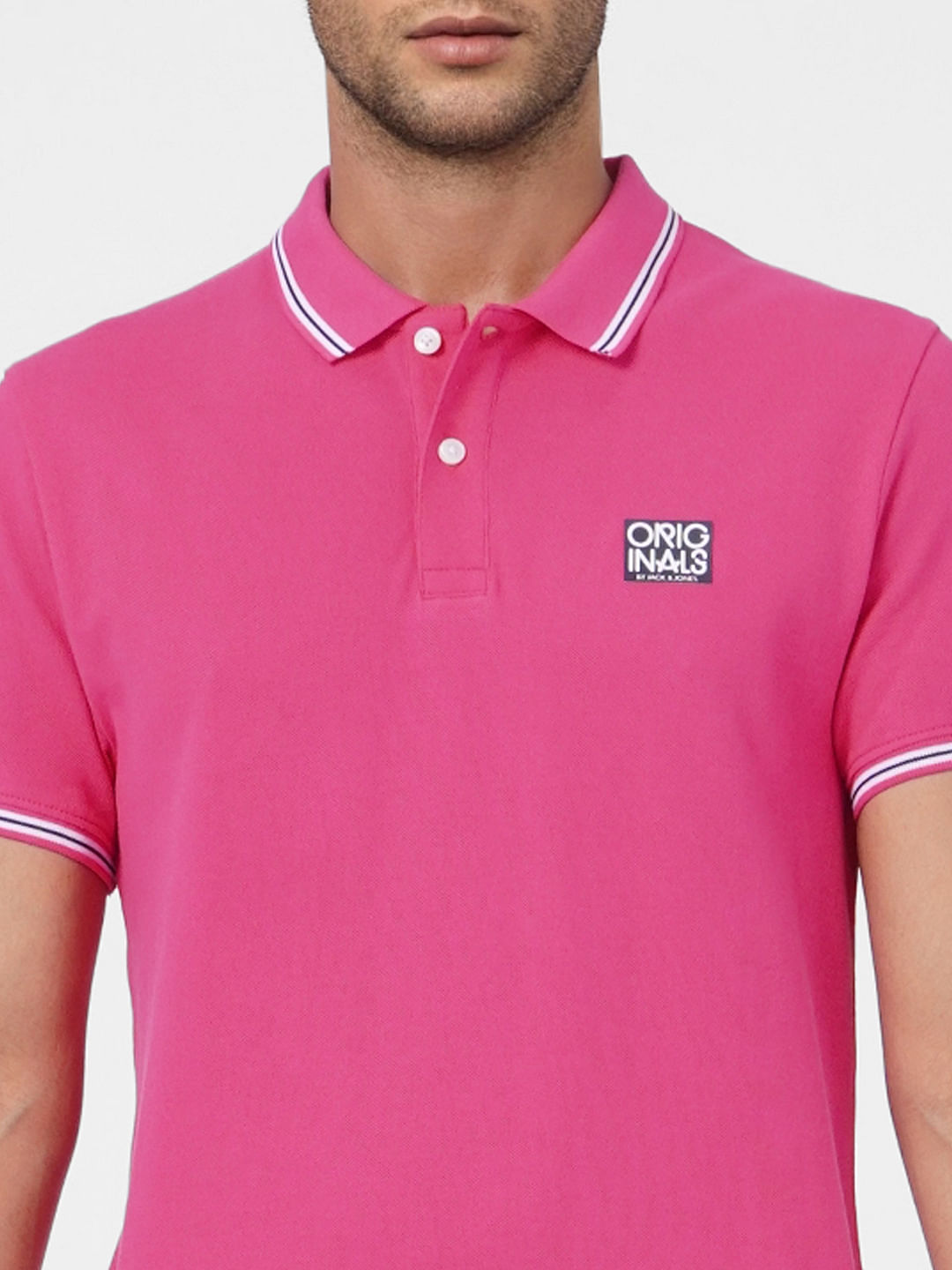 Pink Polo Neck T-shirt
