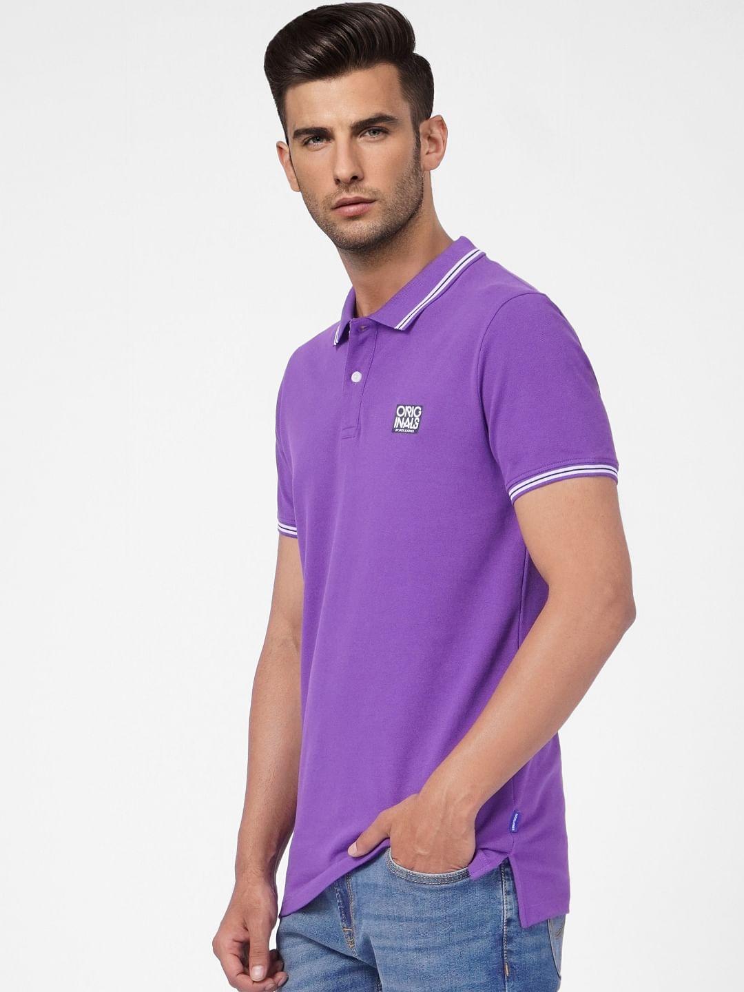 Purple Polo Neck T-shirt