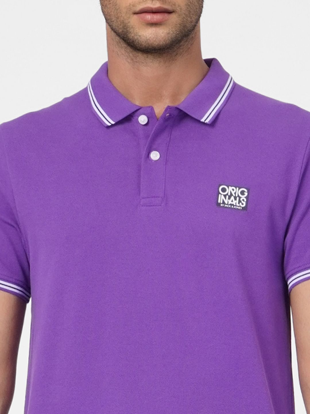 Purple Polo Neck T-shirt