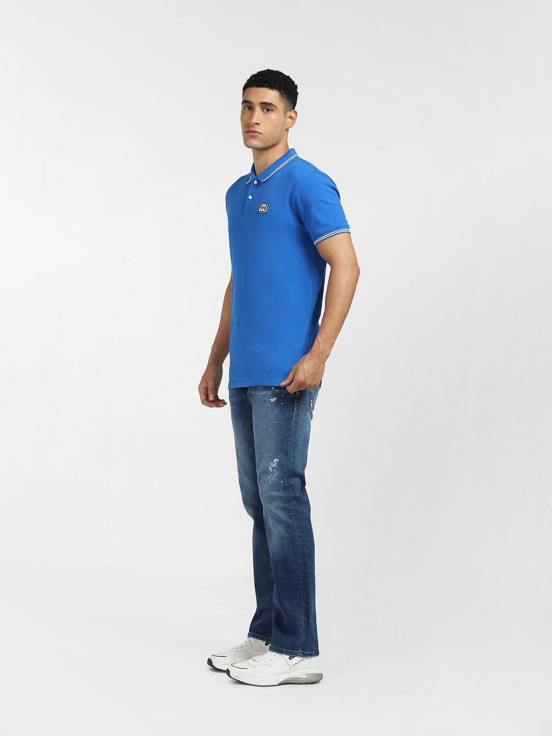 Blue Polo Neck T-shirt
