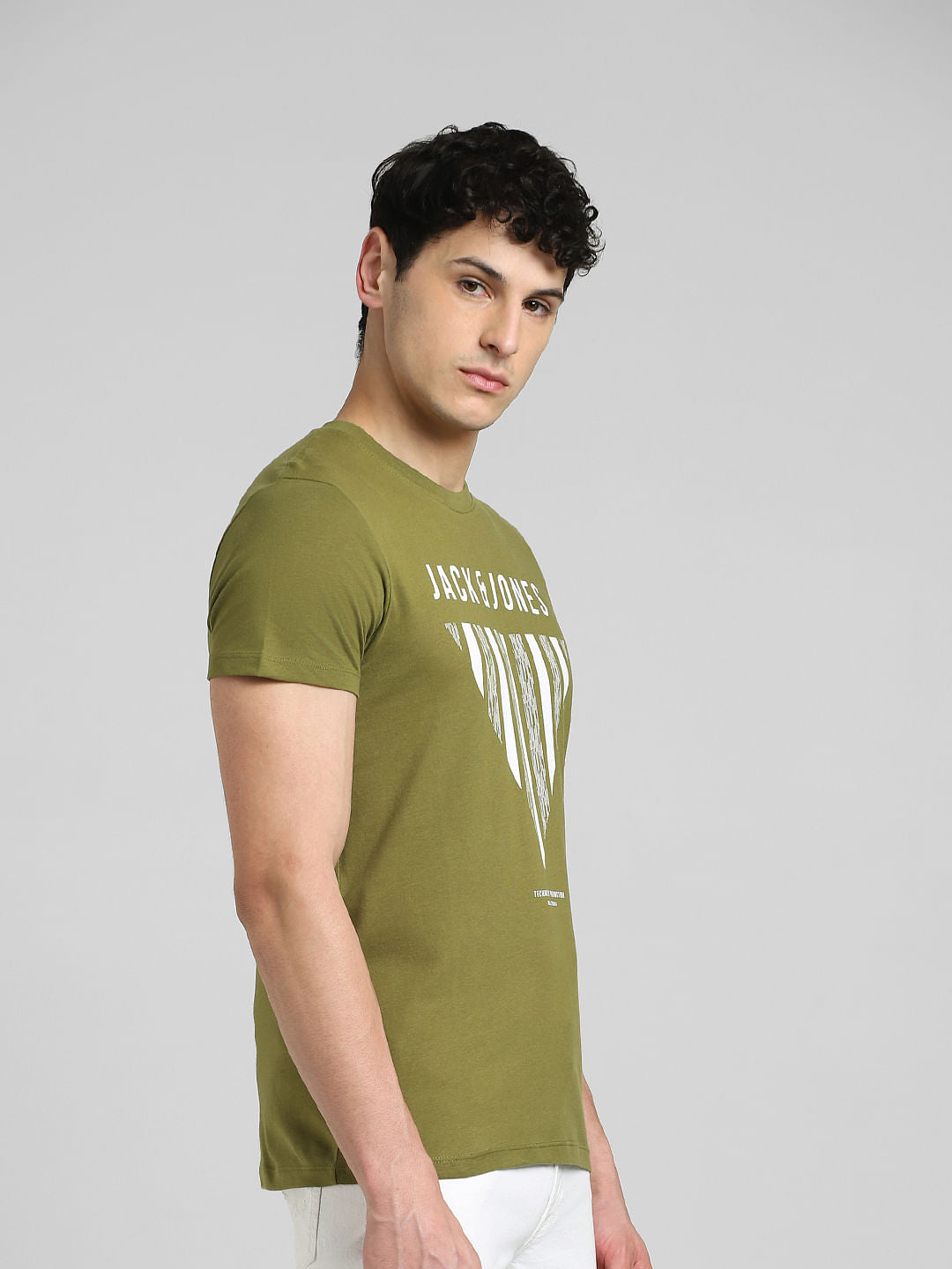 Green Graphic Print Crew Neck T-shirt