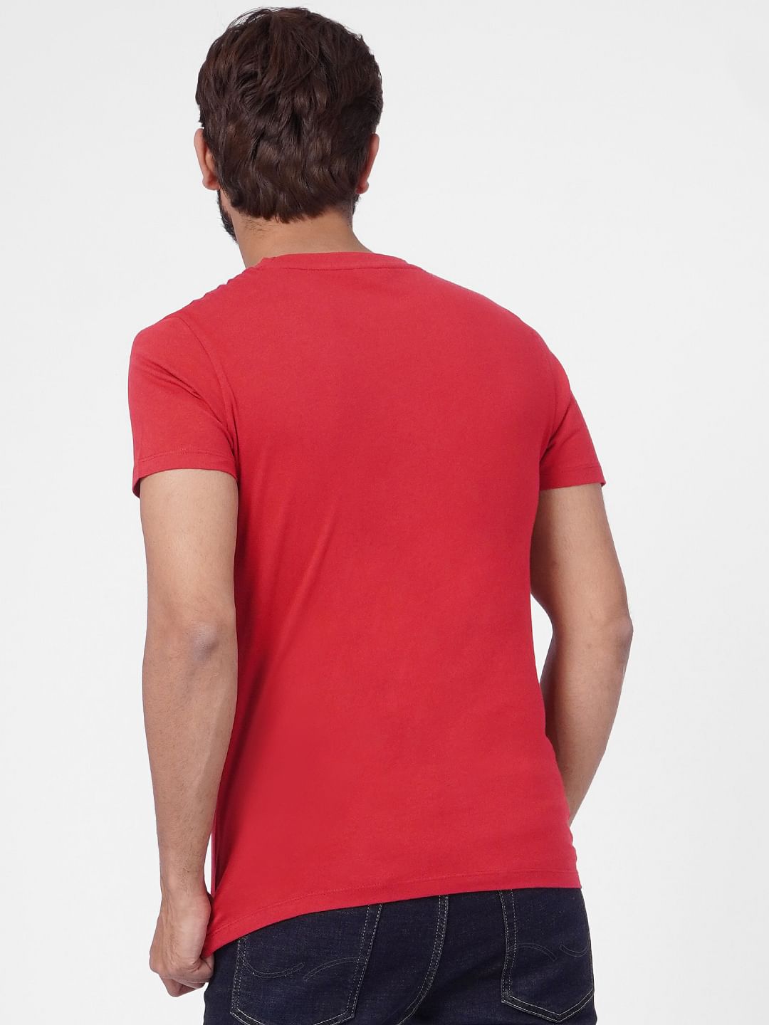 Red Graphic Print Crew Neck T-shirt