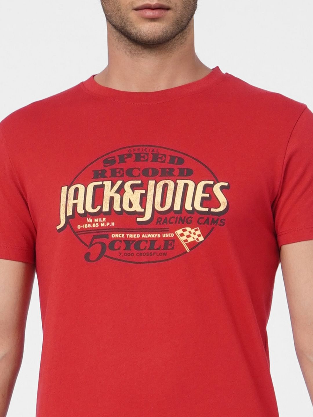 Red Graphic Print Crew Neck T-shirt