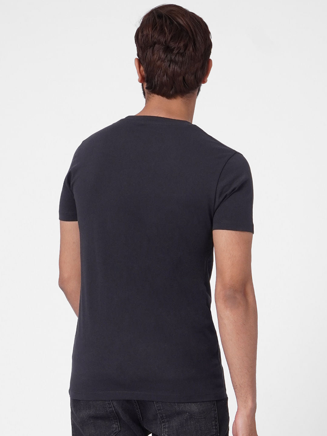 Black Graphic Print Crew Neck T-shirt