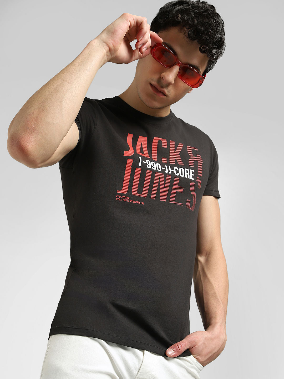 Black Graphic Print Crew Neck T-shirt