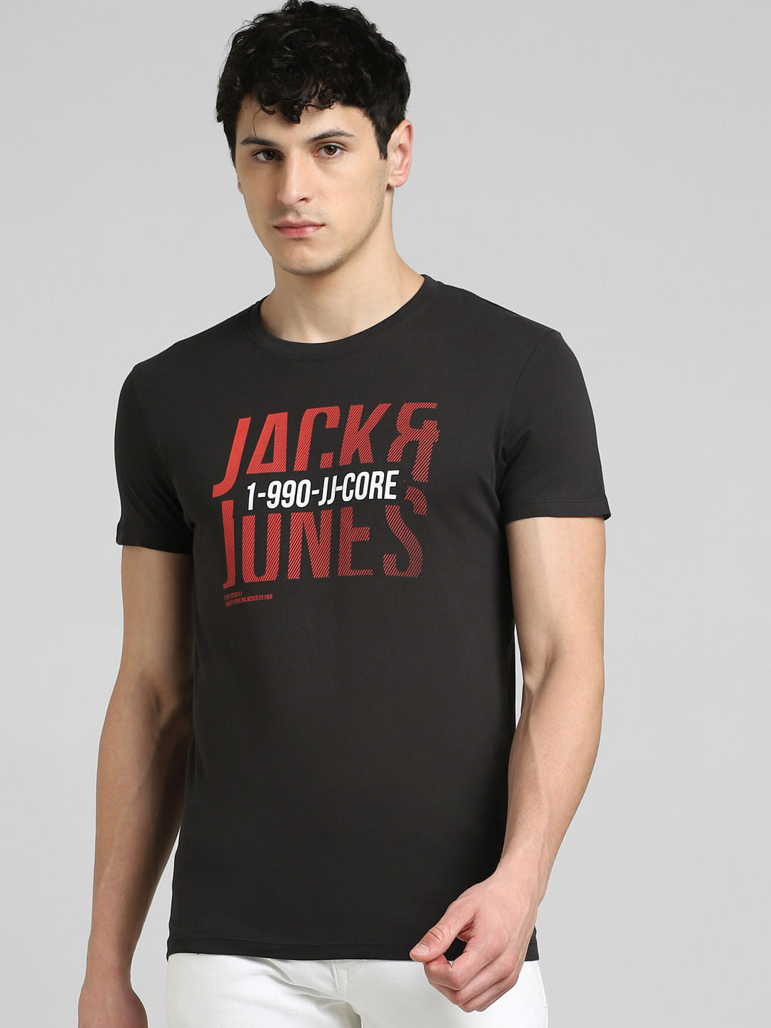 Black Graphic Print Crew Neck T-shirt