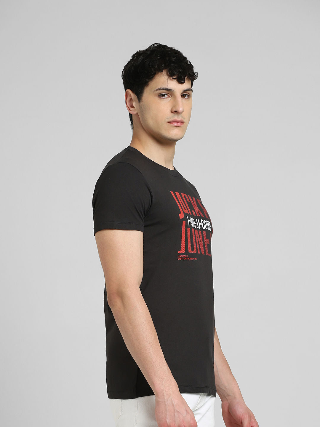 Black Graphic Print Crew Neck T-shirt
