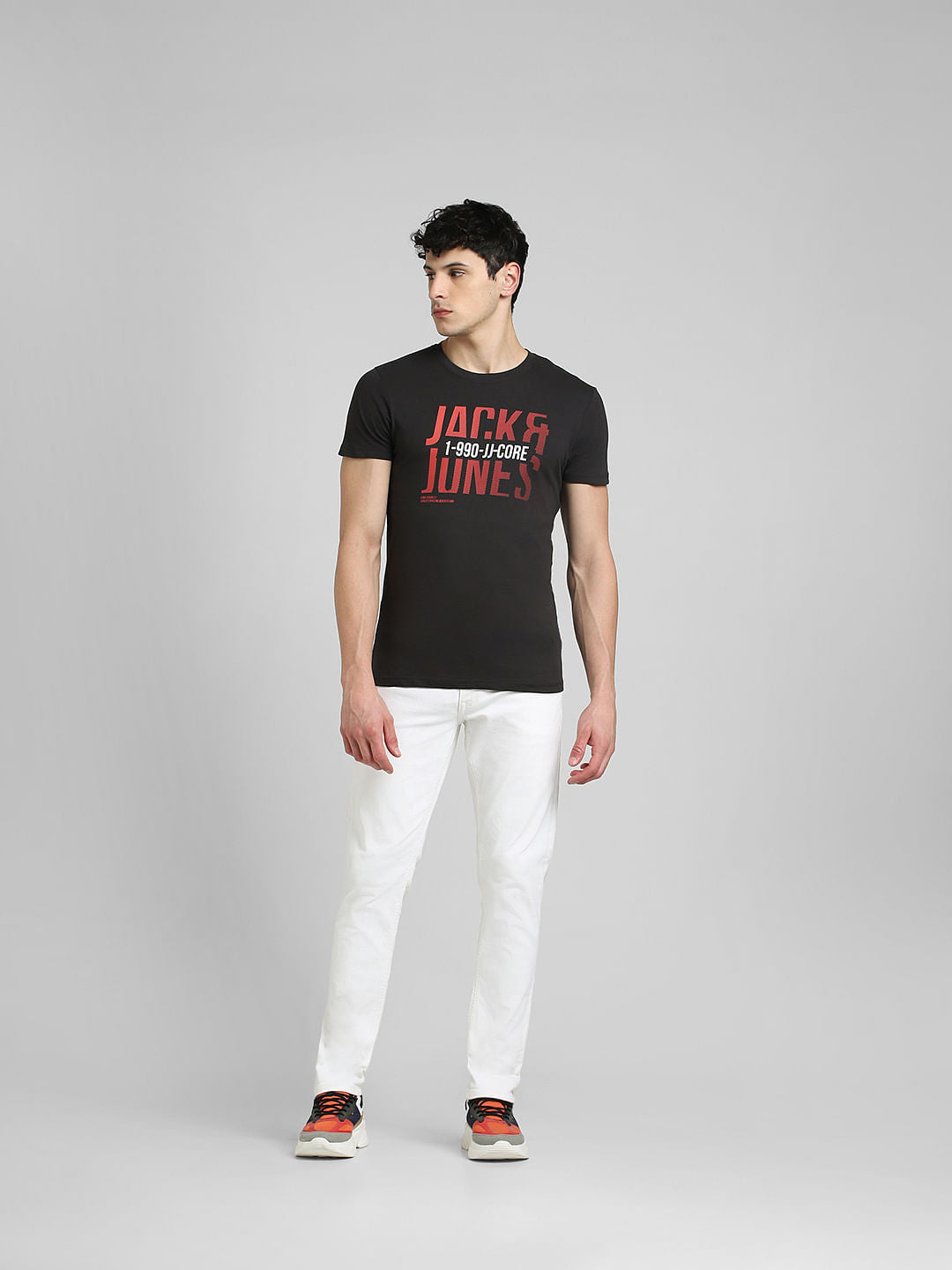 Black Graphic Print Crew Neck T-shirt