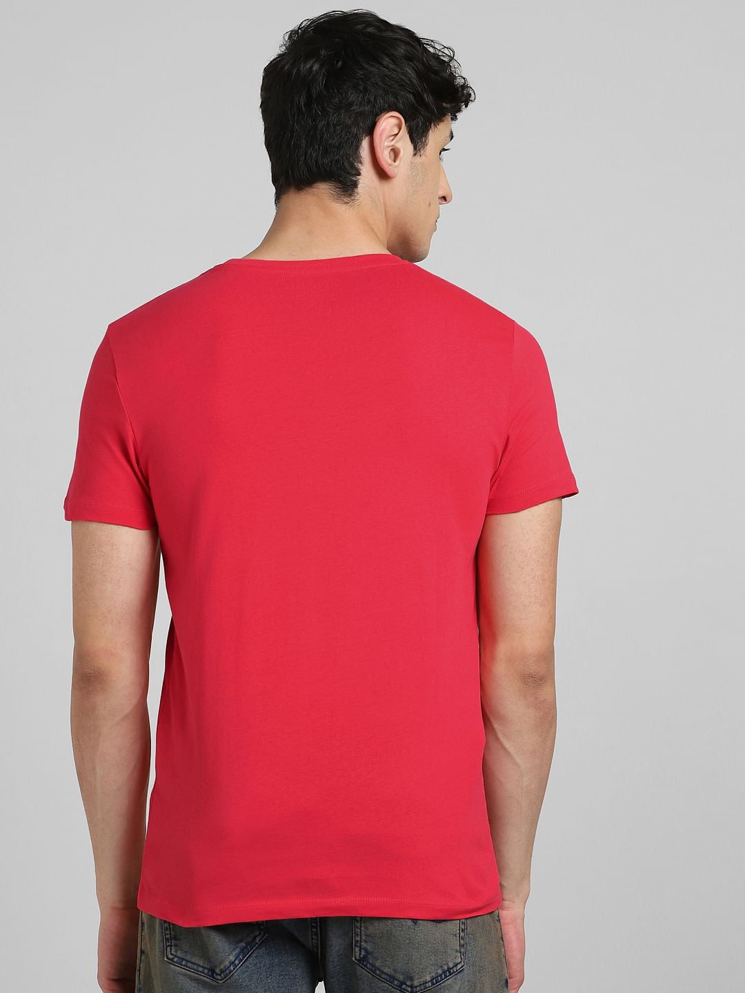 Red Graphic Print Crew Neck T-Shirt