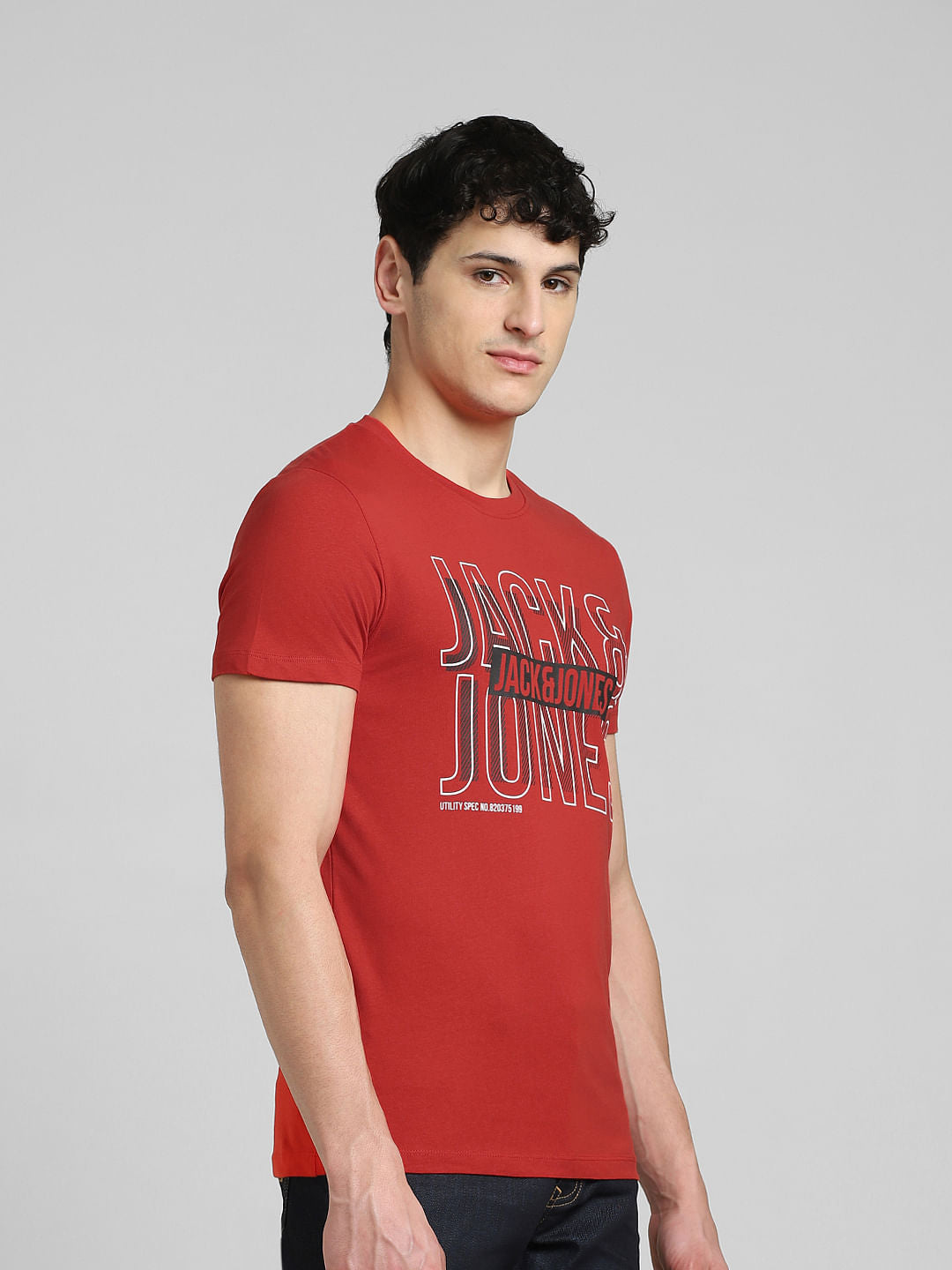 Red Graphic Print Crew Neck T-shirt