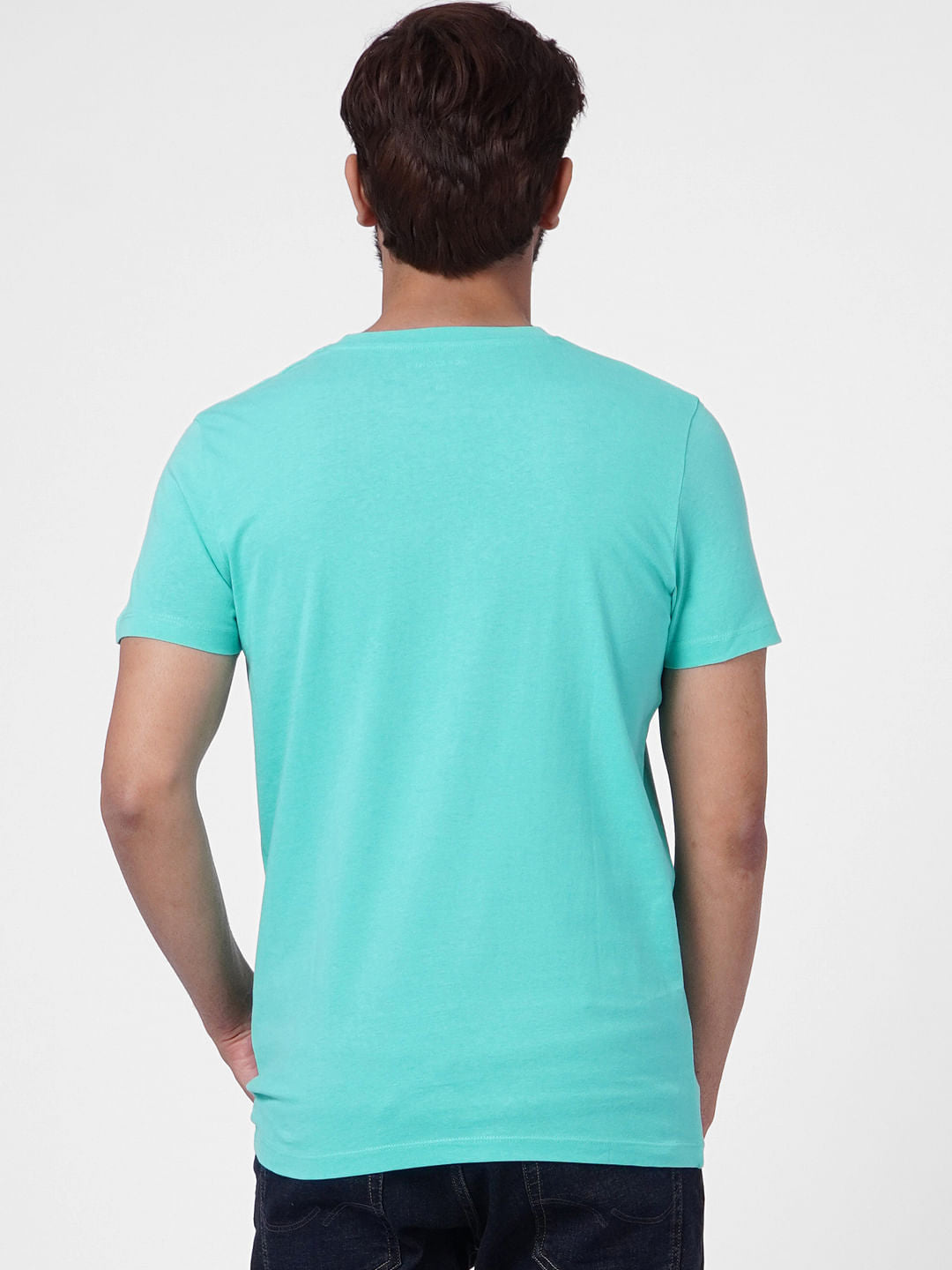 Green Logo Print Crew Neck T-shirt