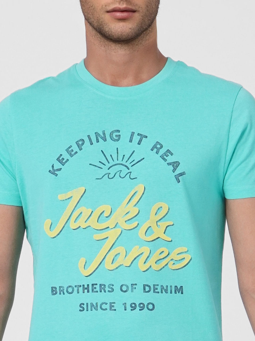 Green Logo Print Crew Neck T-shirt