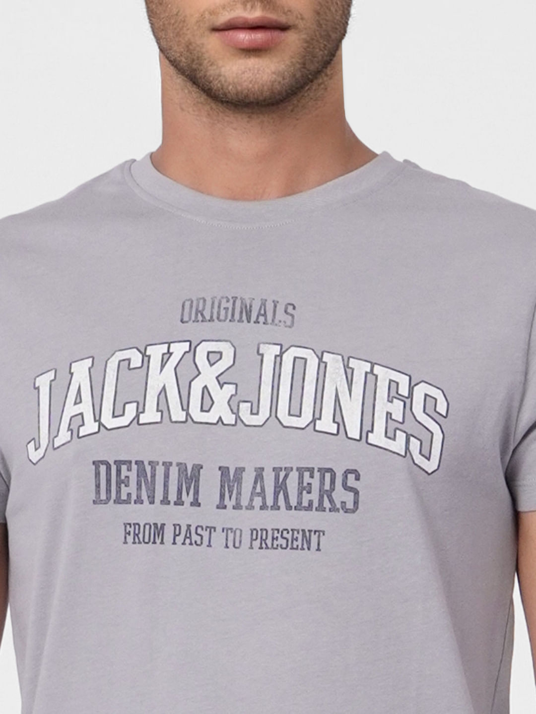Grey Graphic Print Crew Neck T-shirt