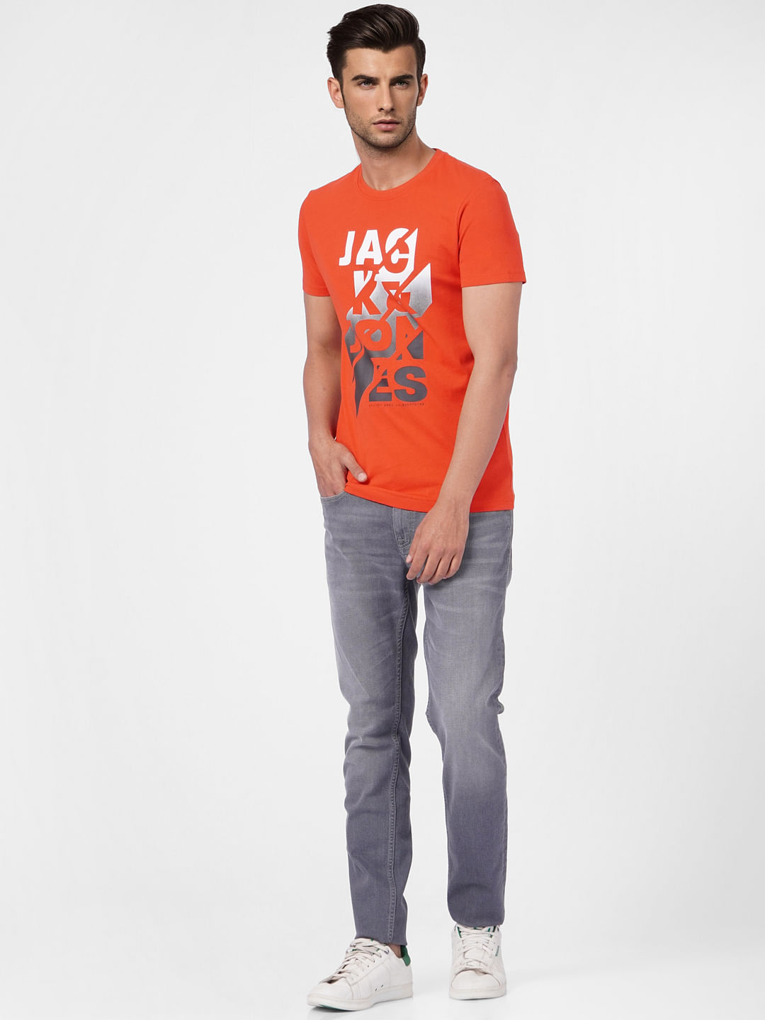 Red Graphic Print Crew Neck T-shirt