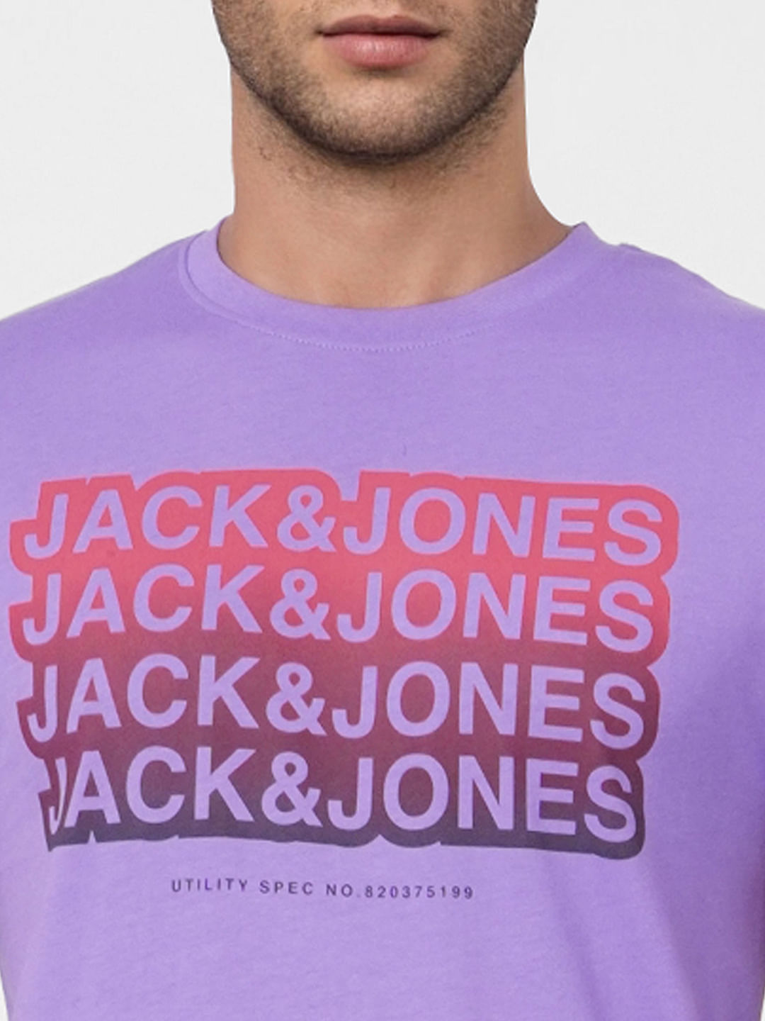 Purple Graphic Print Crew Neck T-shirt