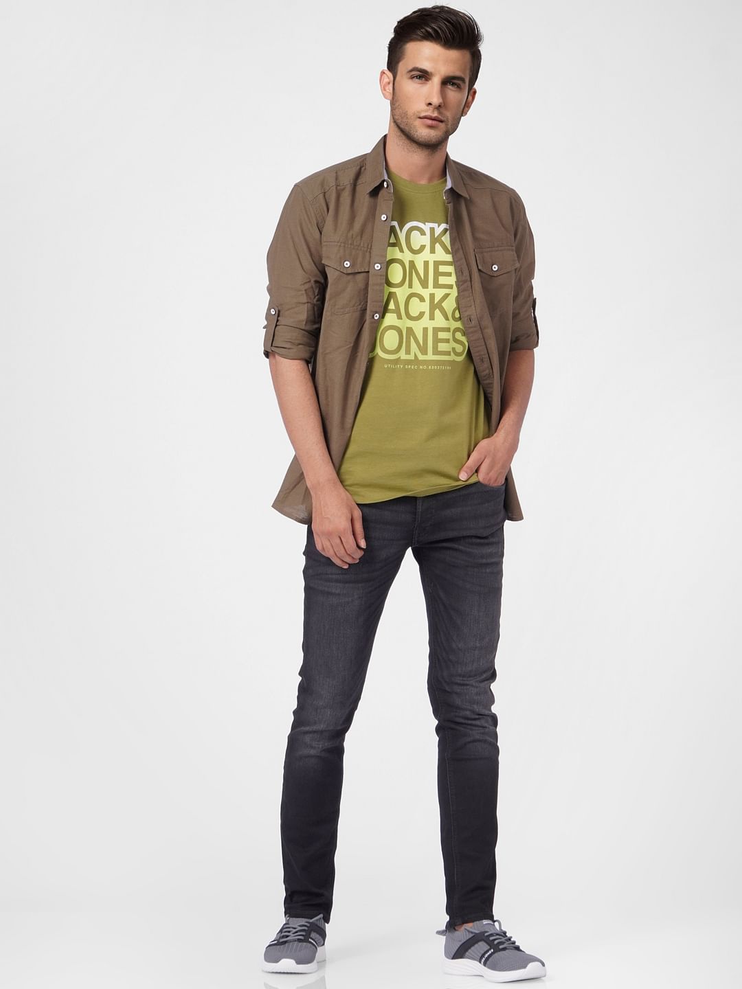 Green Graphic Print Crew Neck T-shirt