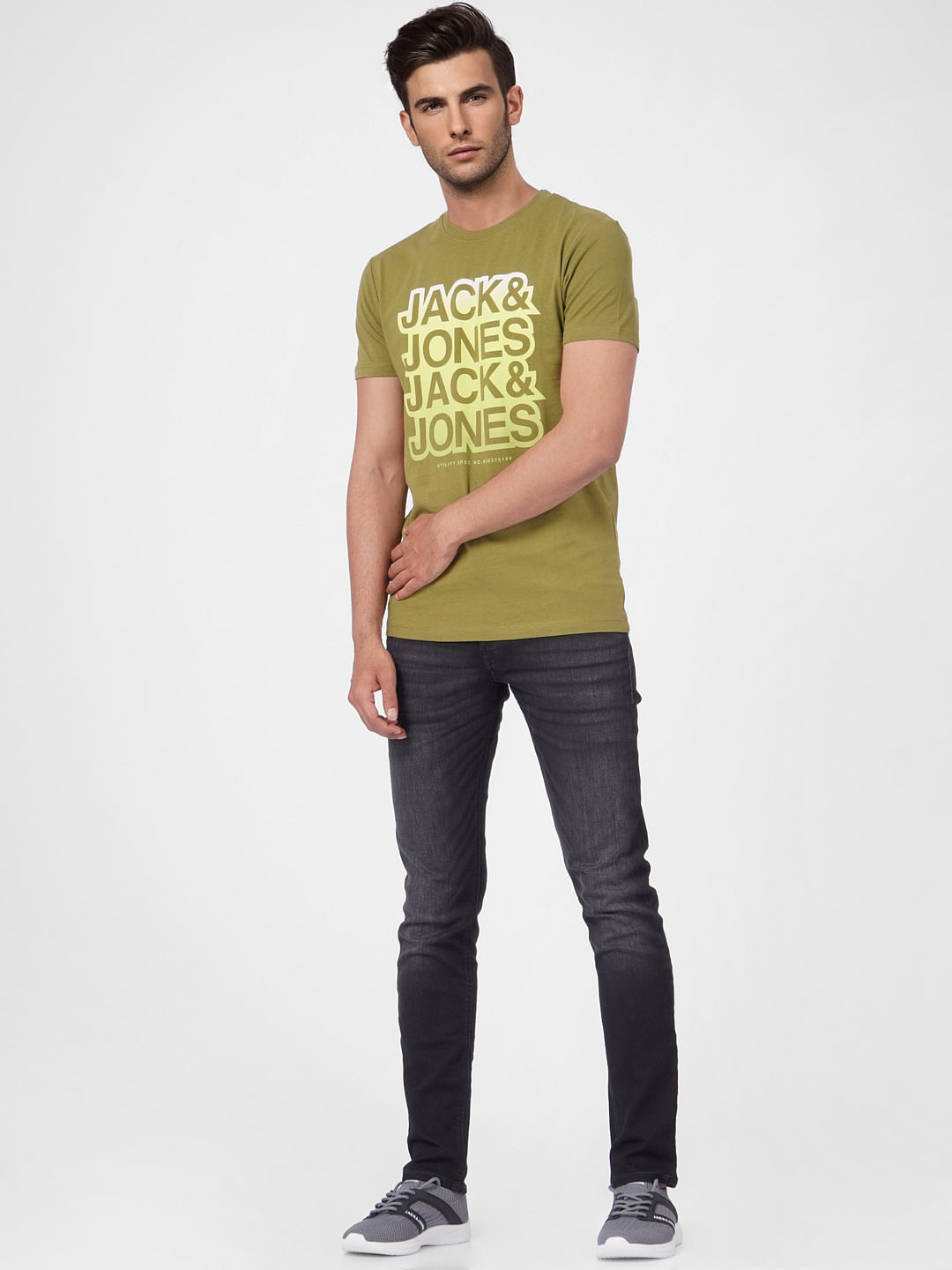 Green Graphic Print Crew Neck T-shirt