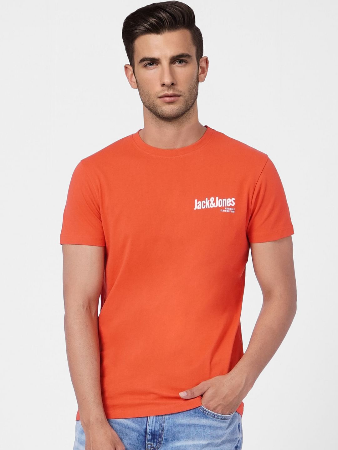 Orange Crew Neck T-shirt