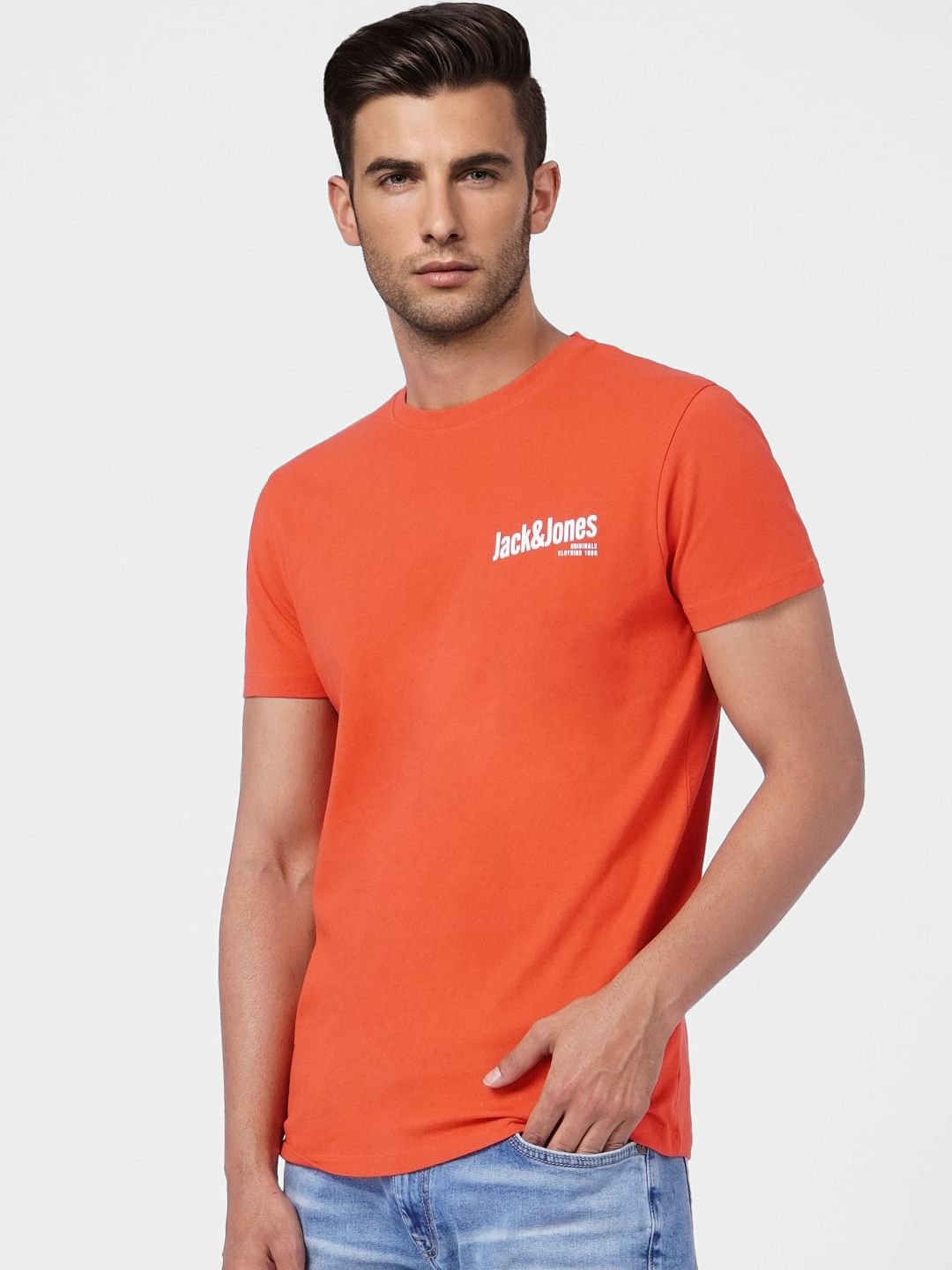 Orange Crew Neck T-shirt