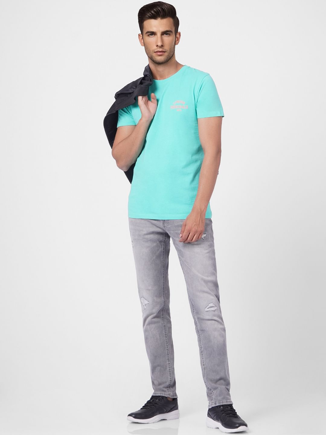 Blue Crew Neck T-shirt