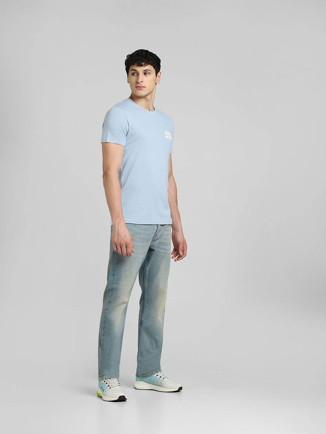 Faded Blue Crew Neck T-shirt