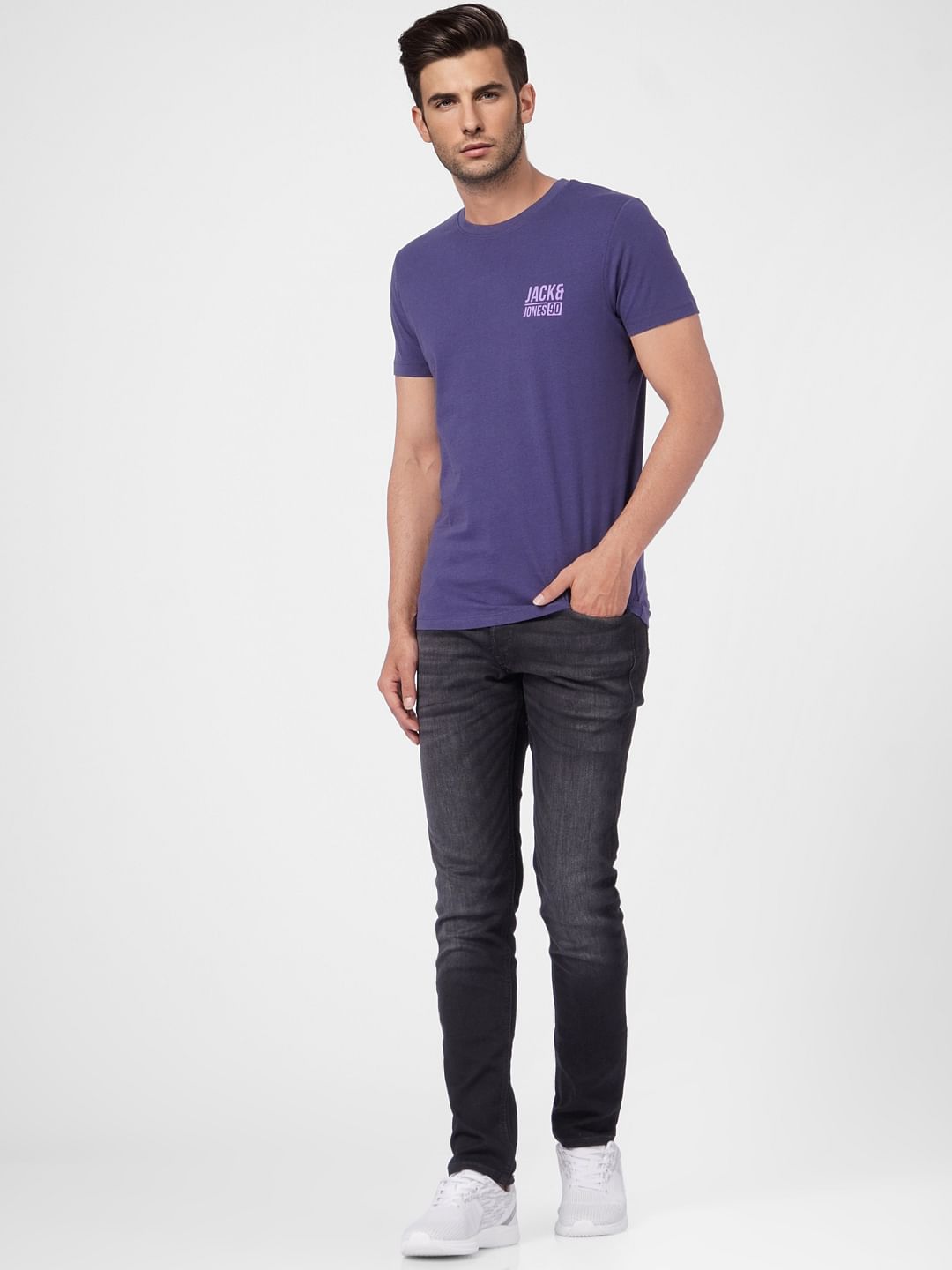 Dark Blue Vertical Stripe T-shirt