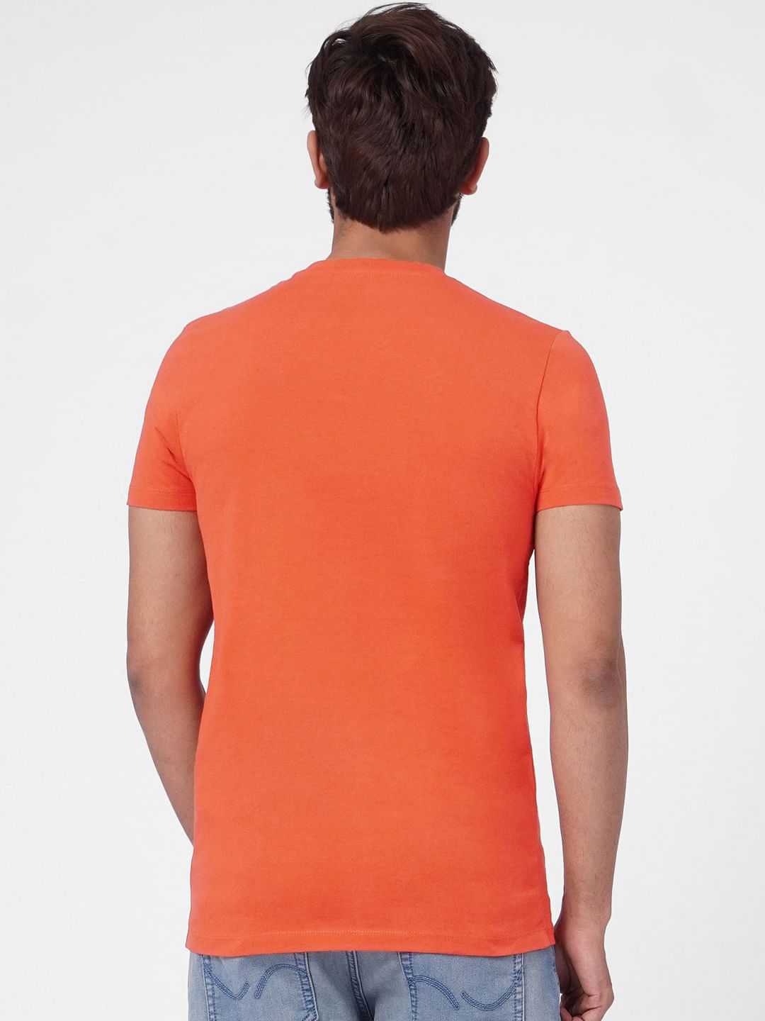 Red Logo Print Crew Neck T-shirt