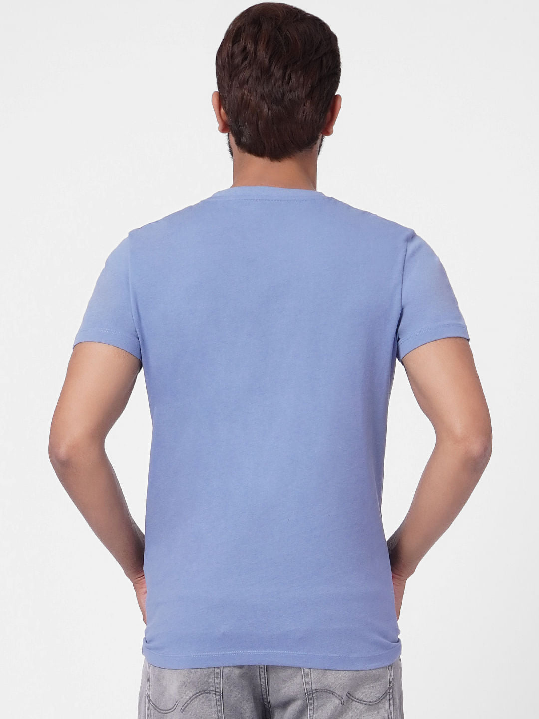 Blue Graphic Print Crew Neck T-shirt