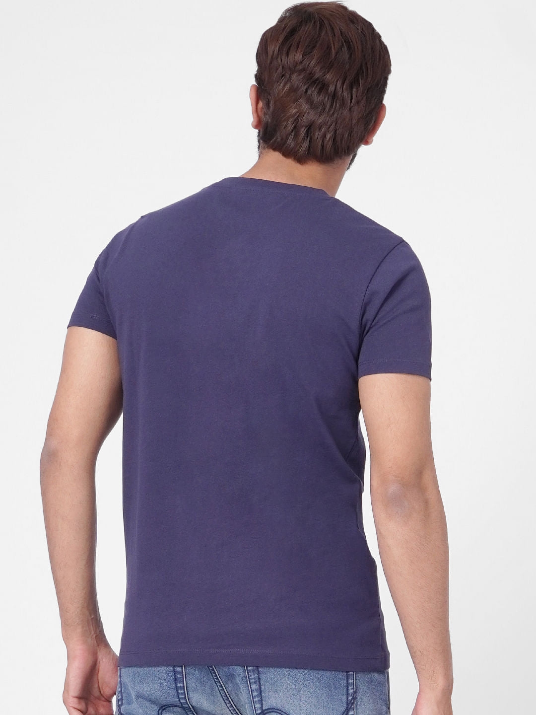 Blue Graphic Print Crew Neck T-shirt