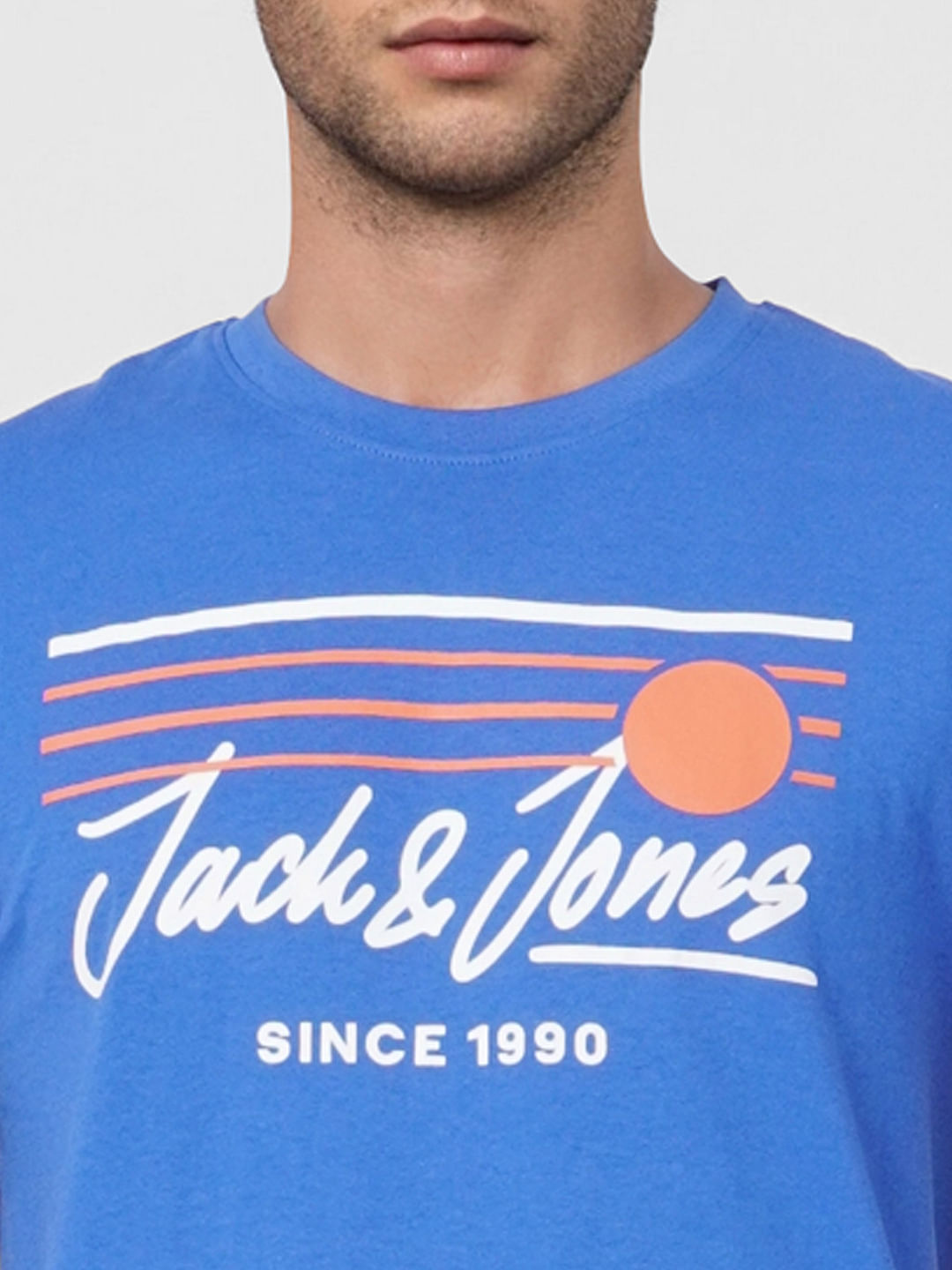 Blue Graphic Print Crew Neck T-shirt