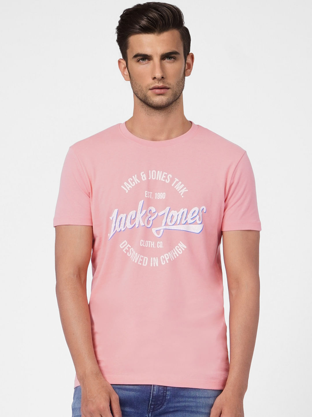Pink Graphic Print Crew Neck T-shirt