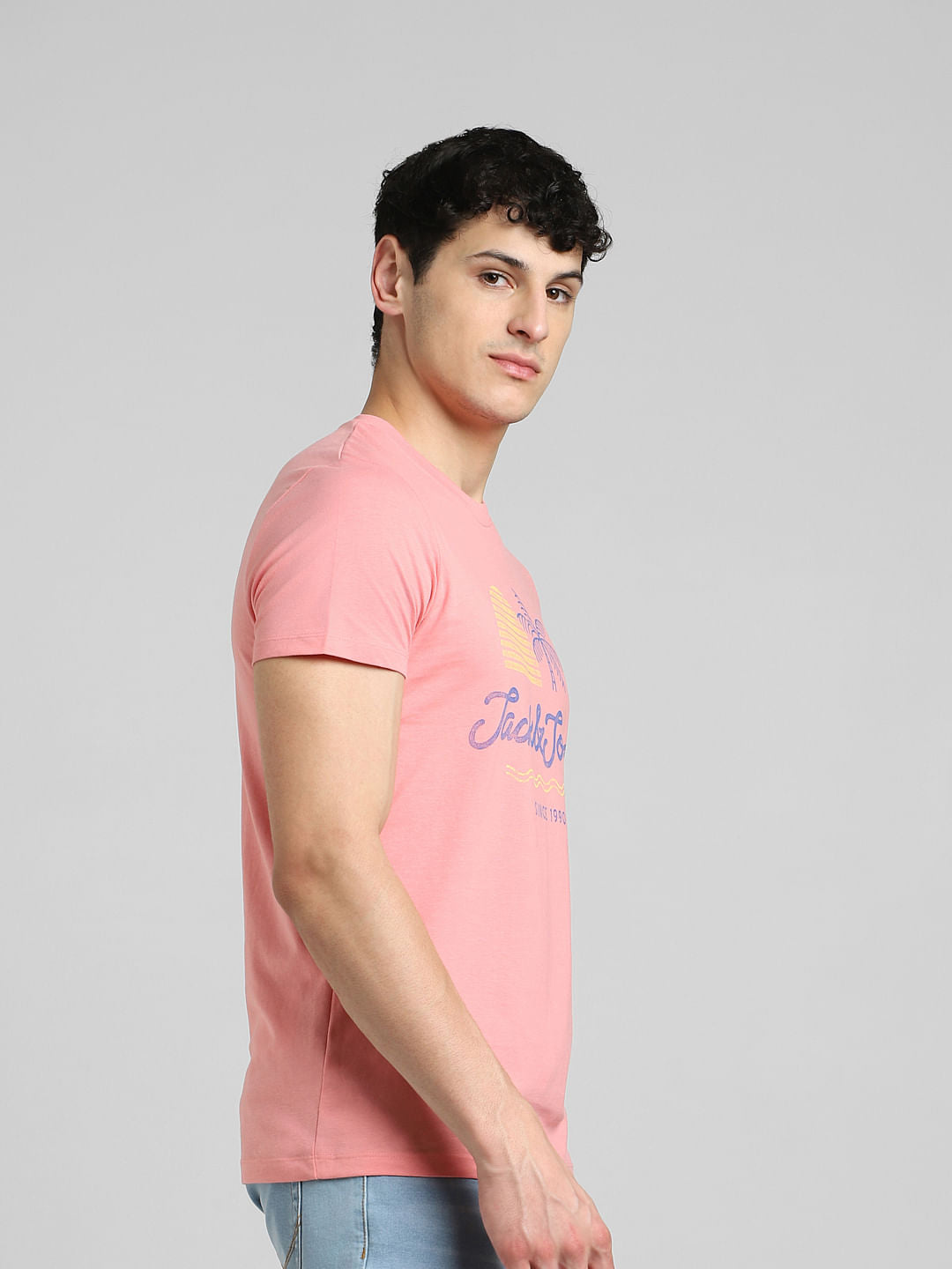 Pink Graphic Print Crew Neck T-shirt