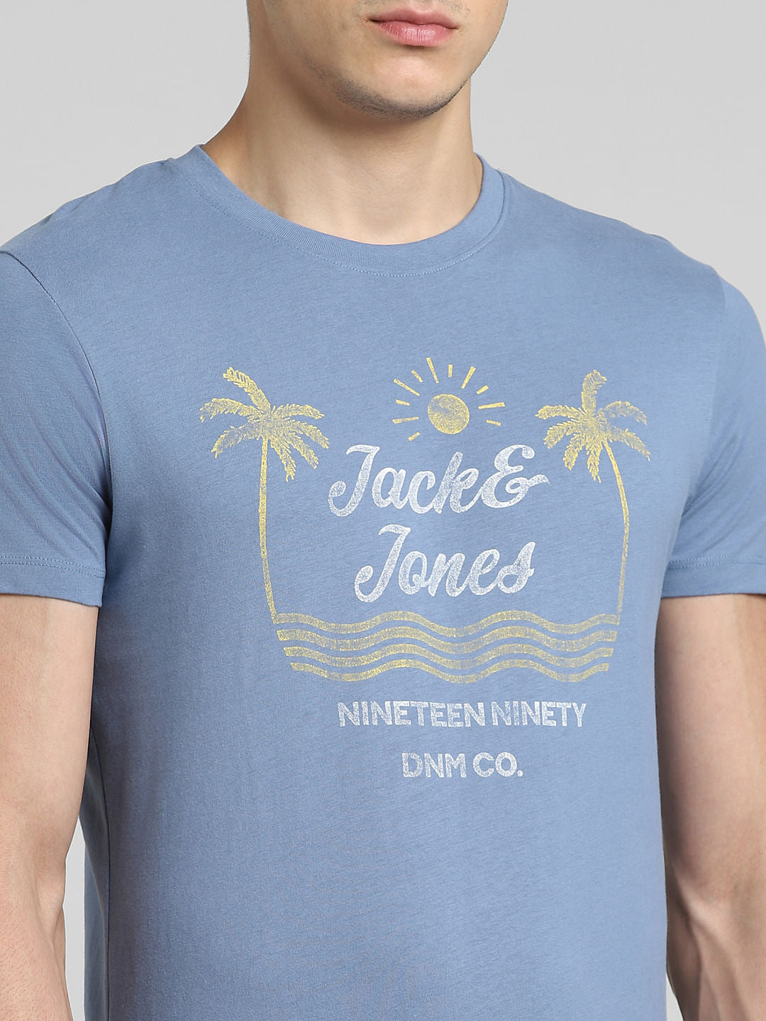 Blue Graphic Print Crew Neck T-shirt