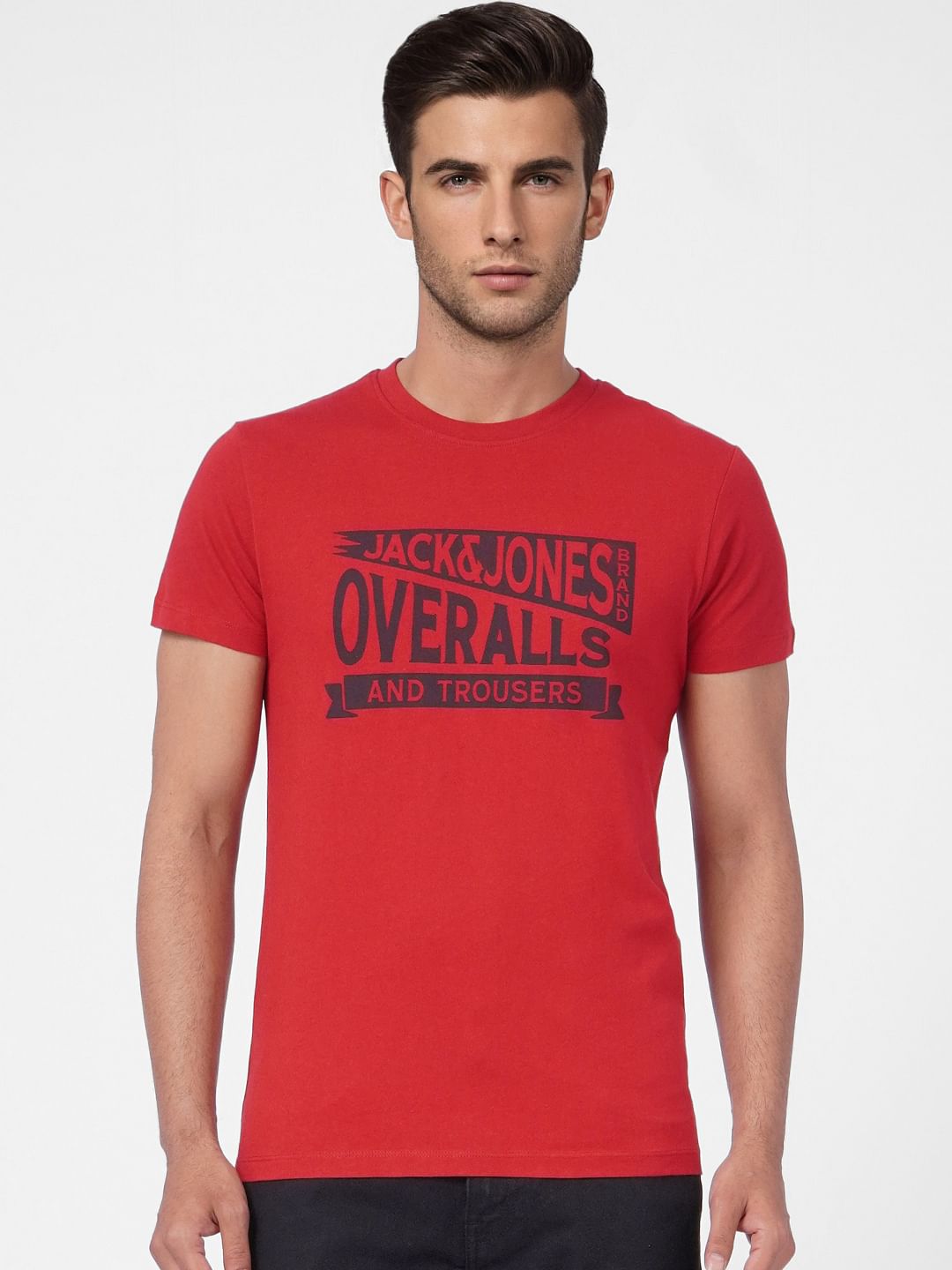 Red Graphic Print Crew Neck T-shirt