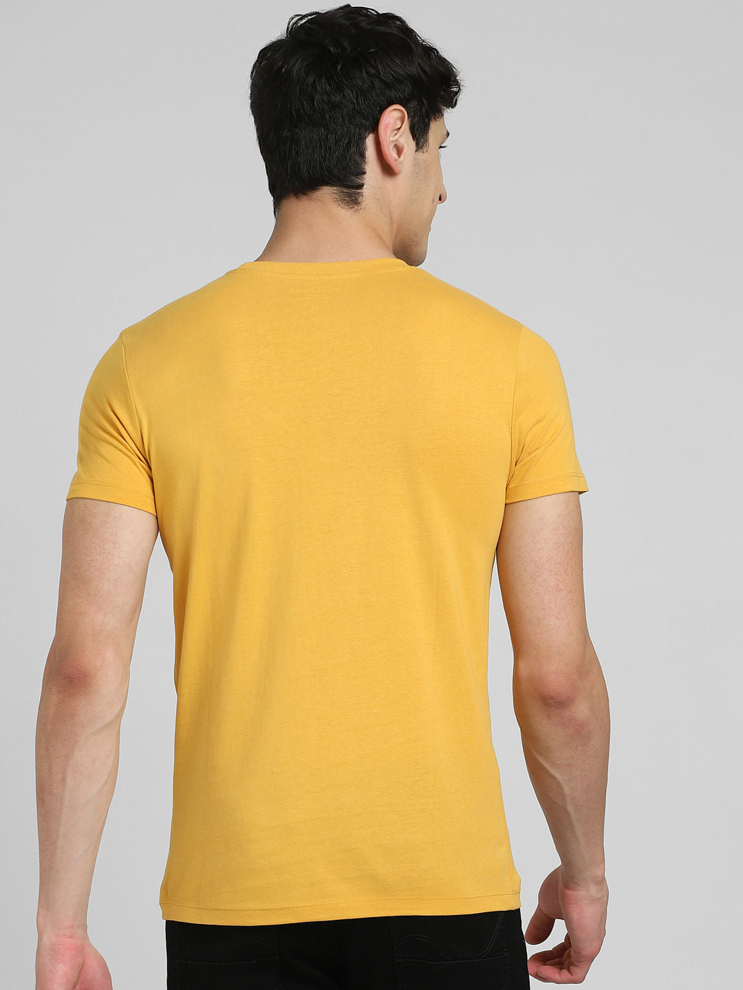 Yellow Graphic Print Crew Neck T-shirt