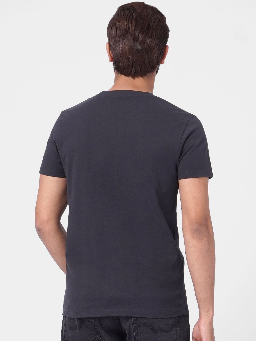 Black Graphic Print Crew Neck T-shirt