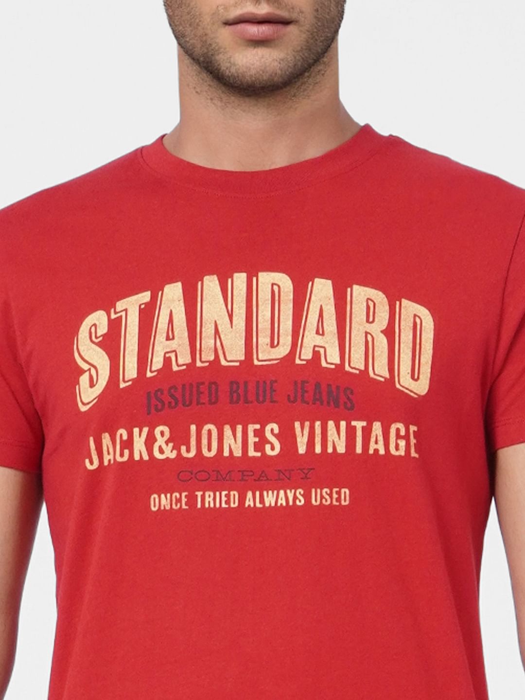 Red Graphic Print Crew Neck T-shirt