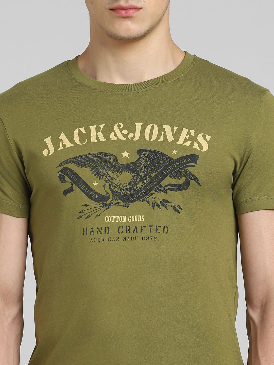 Green Graphic Print Crew Neck T-shirt